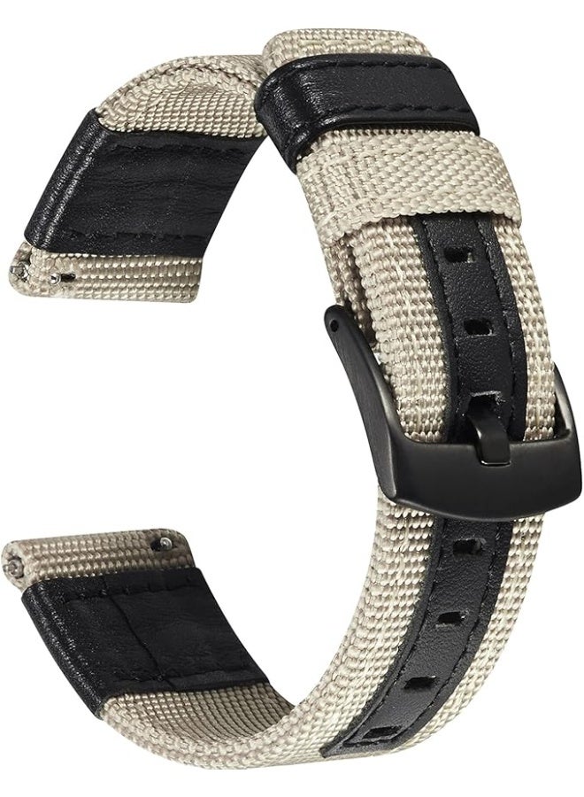 Nylon and Leather Band 22mm for Huawei Watch GT5 46mm | GT5 Pro | GT4 46mm | GT2 Pro | GT2 GT3 46mm | 4/4 Pro | 3/3 Pro Clock | GT3 | GT3 Pro | GT Runner Big - Image 1