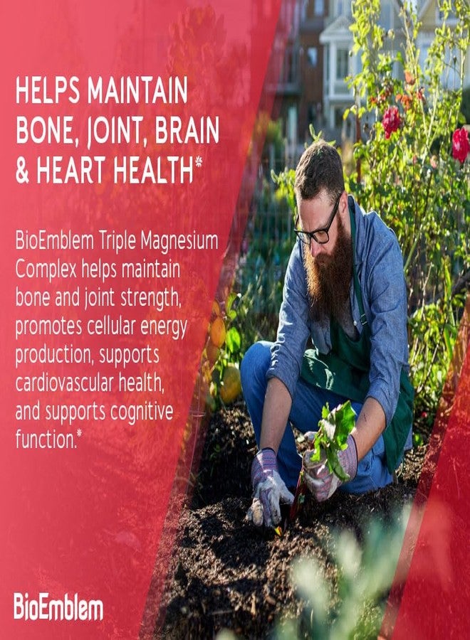 BioEmblem Triple Magnesium Complex | 300mg of Magnesium Glycinate, Malate, & Citrate for Muscles, Nerves, & Energy | High Absorption | Vegan, Non-GMO (180 Capsules) - Image 5