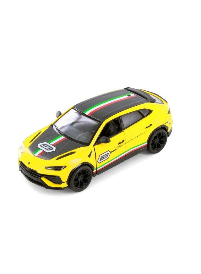 نموذج سيارة لامبورجيني أوروس بيرفورمانتي كينسمارت SUV بمقياس 1:40 من ماياترا - إصدار محدود قابل للتجميع (أصفر)