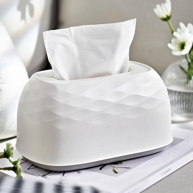 SWEEVAN Premium Tissue Box Holder, Tissue Dispenser Rectangle for Car, Hotel Decoration - Plastic Tissue Box Tissue Dispenser Rectangle Tissue Box Holder for Wall and Table/Desk, Tissue Box for Wall - Image 2