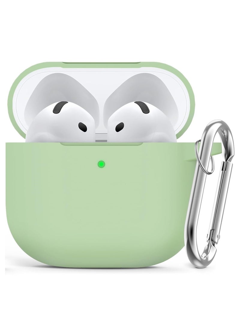 ACLIX Silicone Case For AirPods 4, Anti-Shock, Anti-Drop, Anti-Dust, Visible LED Light, Protective Cover, For AirPods 4th Generation (Mint Green) - Image 1