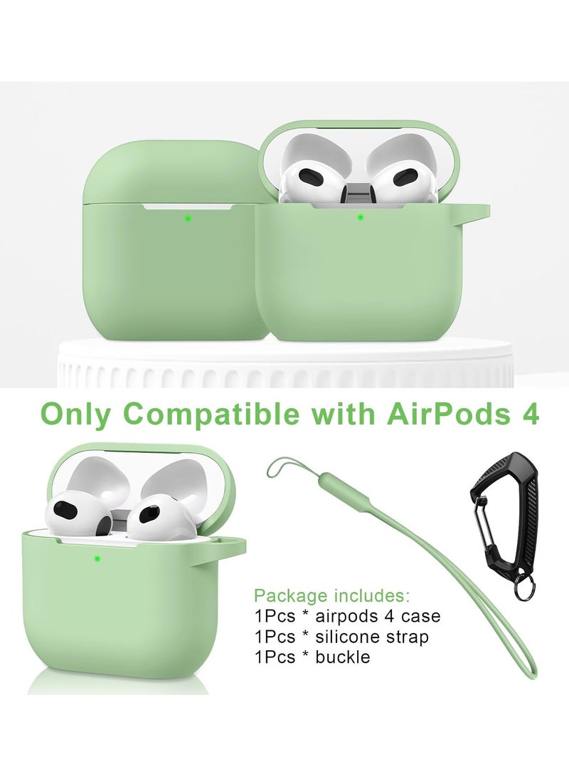 ACLIX Silicone Case For AirPods 4, Anti-Shock, Anti-Drop, Anti-Dust, Visible LED Light, Protective Cover, For AirPods 4th Generation (Mint Green) - Image 2