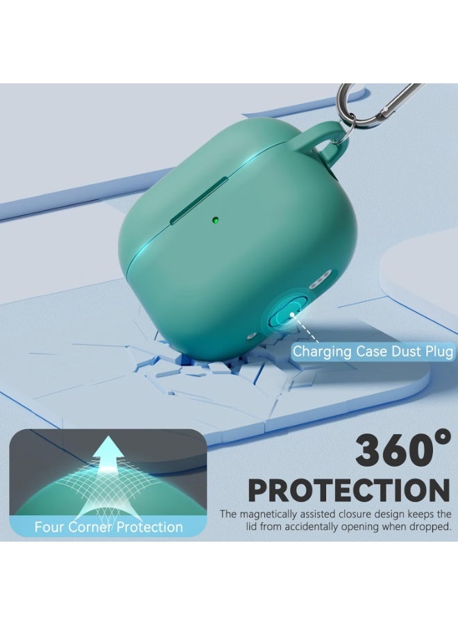 ACLIX Silicone Case For AirPods 4, Anti-Shock, Anti-Drop, Anti-Dust, Visible LED Light, Protective Cover, For AirPods 4th Generation (Mint Green) - Image 3