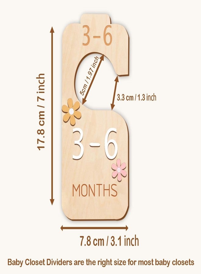 eoscasely Baby Closet Divider - 3D Double-Sided Wooden Baby Wardrobe Baby Closet Organizer,Daisy design Nursery Decor Clothes Hanger Dividers for Sorting 8 Sizes from Newborn to 24+ Months - Image 4
