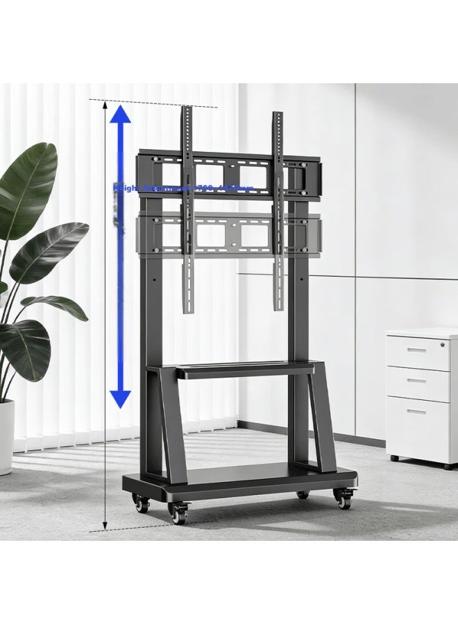 Beishi 55-100 Inch Mobile Tv Stand, Home And Commercial Floor-standing Mobile Bracket For Touchscreen All-in Devices, Universal Tv Cart With Upper And Lower Tray - Image 4