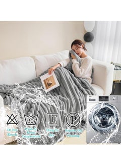 Generic Plush Bed Blanket，230x200cm Kind Size Soft Warm，Rabbit Faux Fur Blanket，Comfortable Fluffy Throw Blanket Suitable for Sofa Bed Couch Armchair Living Room Home Decoration (Gray)  - Image 3