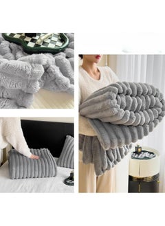 Generic Plush Bed Blanket，230x200cm Kind Size Soft Warm，Rabbit Faux Fur Blanket，Comfortable Fluffy Throw Blanket Suitable for Sofa Bed Couch Armchair Living Room Home Decoration (Gray)  - Image 5