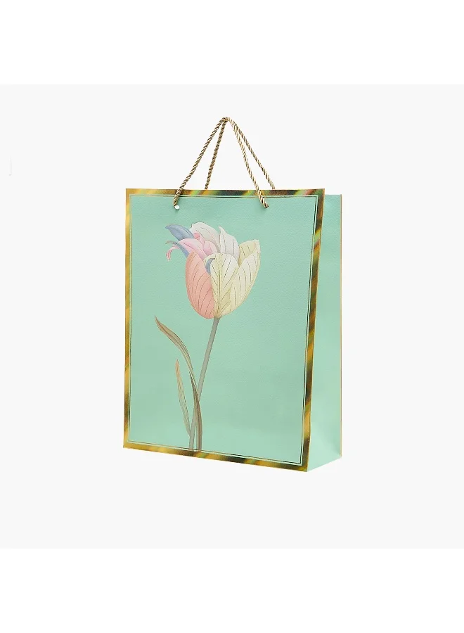 Lifestyle Floral Print Paper Gift Bag - Medium