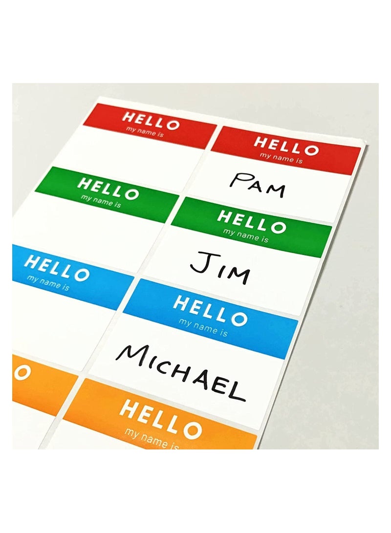 Generic Name Tag, printed with the phrase "Hello My Name Is" in five colors, 250 pieces, size 7.5 x 5 cm, Name Tag, modern in amazing colors - Image 3