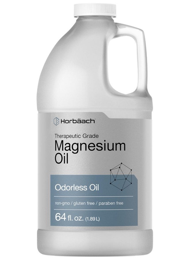 Horbaach Horbäach Magnesium Oil | 64 fl. oz | Therapeutic Grade | Vegetarian, Non-GMO, Gluten Free, and Paraben Free Odorless Formula  - Image 1