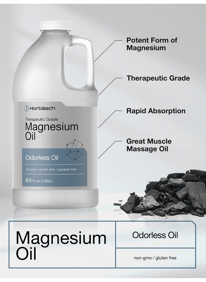 Horbaach Horbäach Magnesium Oil | 64 fl. oz | Therapeutic Grade | Vegetarian, Non-GMO, Gluten Free, and Paraben Free Odorless Formula  - Image 4