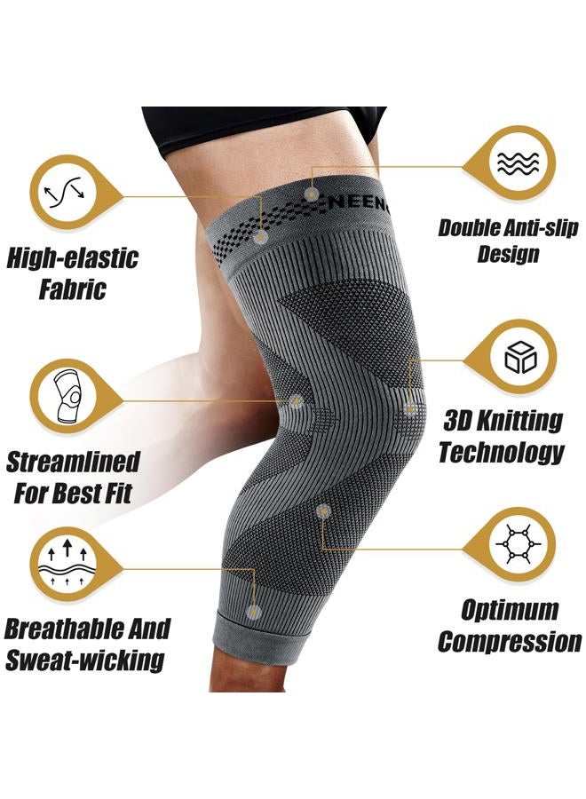 NEENCA Full Leg Compression Sleeve, Leg Brace with Graphene Ions Infused Technology for Knee Pain Relief, Swelling, Arthritis, Poor Circulation, Running, Basketball, Sports, HX036-US-S - Image 2
