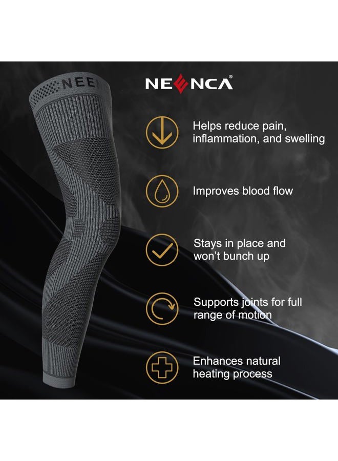 NEENCA Full Leg Compression Sleeve, Leg Brace with Graphene Ions Infused Technology for Knee Pain Relief, Swelling, Arthritis, Poor Circulation, Running, Basketball, Sports, HX036-US-S - Image 5