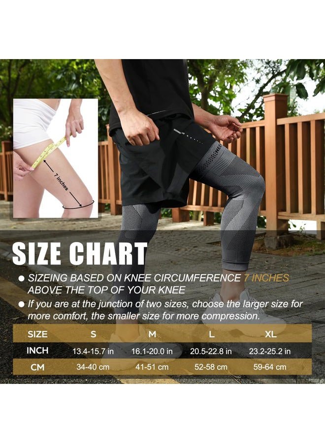 NEENCA Full Leg Compression Sleeve, Leg Brace with Graphene Ions Infused Technology for Knee Pain Relief, Swelling, Arthritis, Poor Circulation, Running, Basketball, Sports, HX036-US-S - Image 4