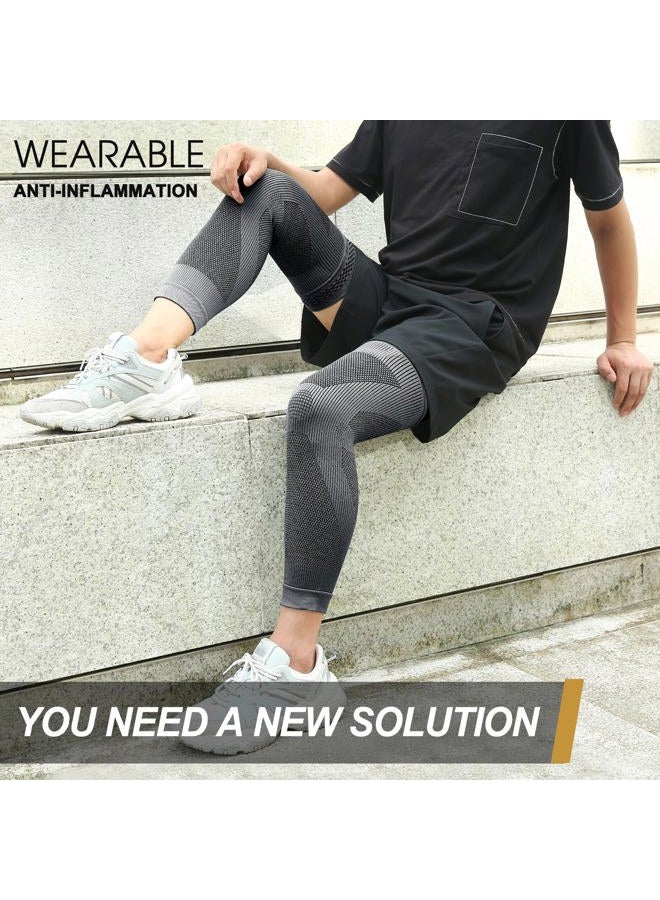 NEENCA Full Leg Compression Sleeve, Leg Brace with Graphene Ions Infused Technology for Knee Pain Relief, Swelling, Arthritis, Poor Circulation, Running, Basketball, Sports, HX036-US-S - Image 3