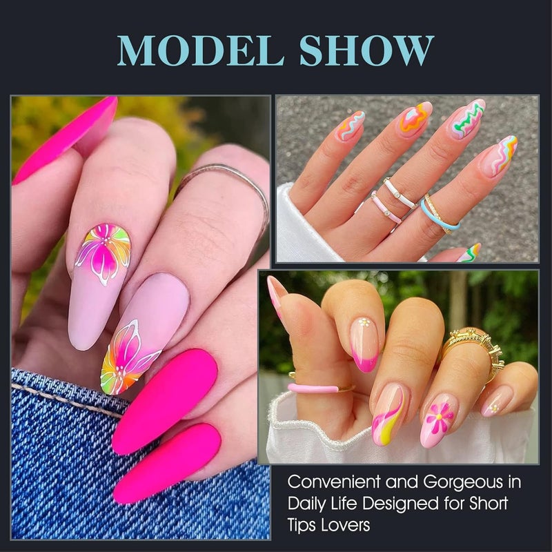 552PCS Soft Gel Nail Tips Kit - 12 Sizes Clear Cover Full Nail Extensions - Medium Almond Pre-shaped Acrylic False Gelly Nail Tips for DIY Salon Gift Nail Extensions - Image 4