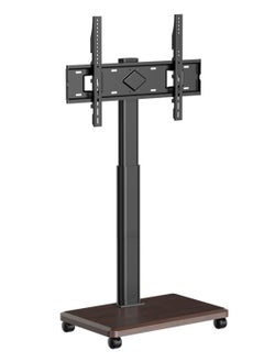 HILLPORT Mobile Floor TV Stand for 32 to 70 inch TVs with Wooden Storage Base,Portable Mobile Cart with Wheels, with Swivel Mount,Corner Universal Stands for Bedroom, Outdoor  - Image 1