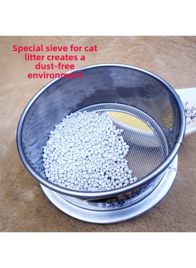 Cat Sand Sieve Bentonite Tofu Cat Sand Sieve Dust Filter Cat Feces Screen A Generation Of And Retail-Specifications:30cm Height 10cm Message (ordinary)-Color:Silver - Image 3
