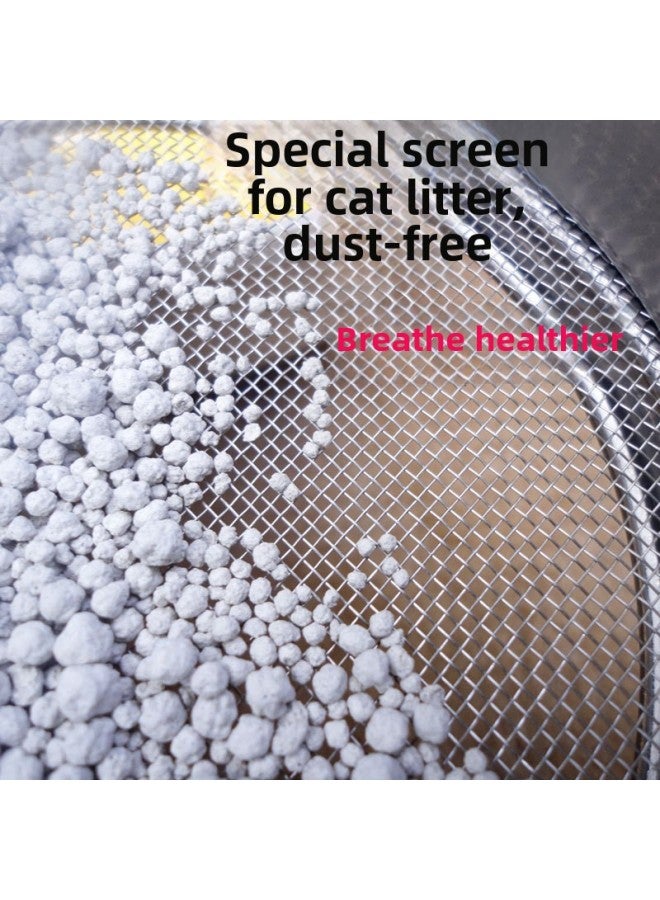 Cat Sand Sieve Bentonite Tofu Cat Sand Sieve Dust Filter Cat Feces Screen A Generation Of And Retail-Specifications:30cm Height 10cm Message (ordinary)-Color:Silver - Image 4