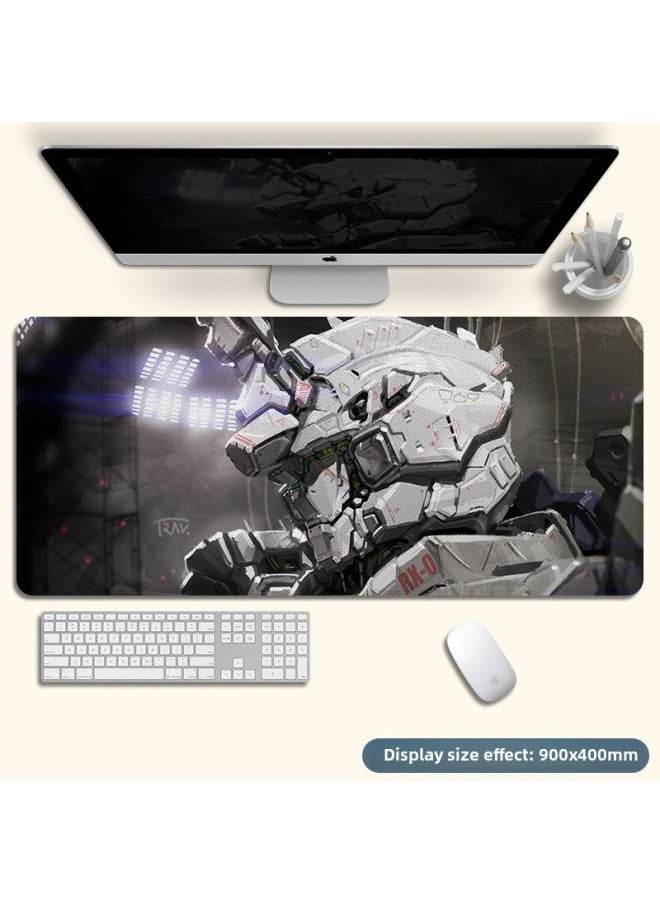 Generic - Mouse Pad Stain-resistant A Generation Of Oversized Rubber Table Pad Animation Game Precision Lock Edge Mouse Pad Electric Race Span-Color:800*400*3mm-Pattern:K35-Gundam White - Image 1