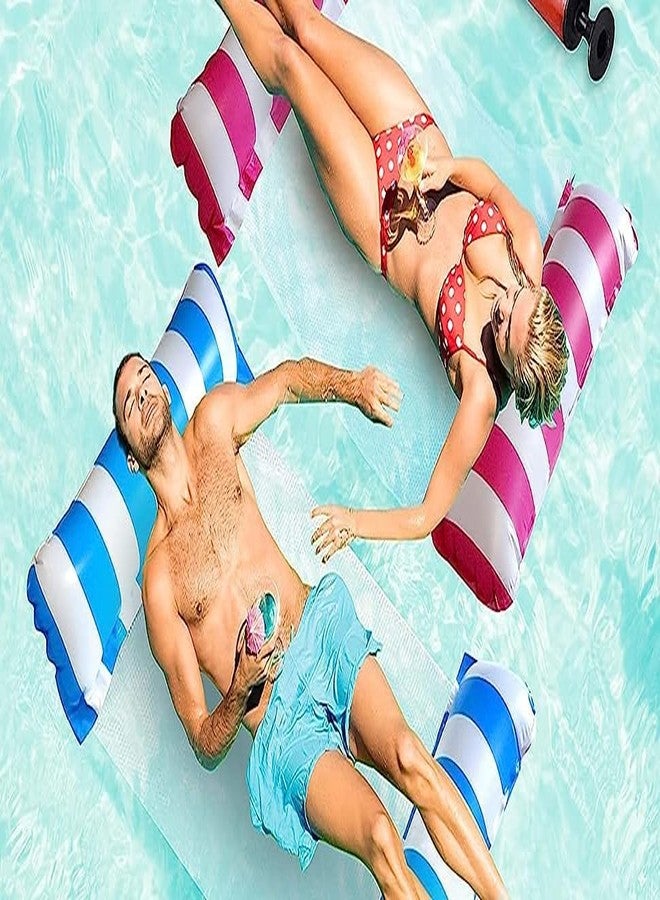HENVE Inflatable Pool Floats 4-in-1 Pool Hammock with Bottom Mesh Inflatable Hammock for Adults Portable Floating Chair Bed for Travel Swimming (Pack of 2) - Image 1