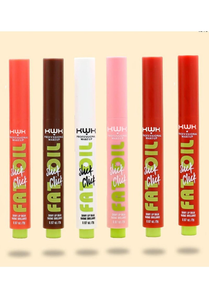 Fat Oil Slick Click Shiny Lip Balm 6pcs