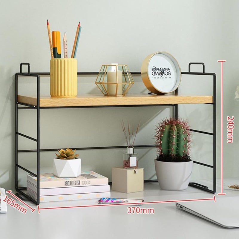 Kiwilon Desk Organizer for Office Table I Standing Shelf Unit I MultiPurpose Countertop Kitchen Rack I Study Table Shelf I Adjustable Storage Organiser I Stackable Countertop Stand - Image 2