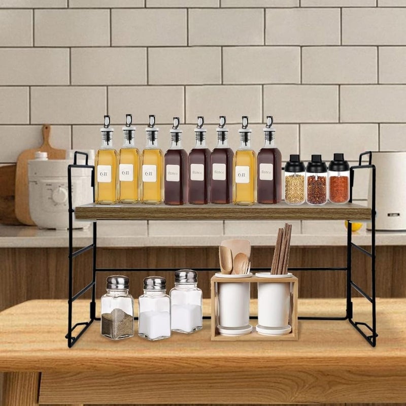 Kiwilon Desk Organizer for Office Table I Standing Shelf Unit I MultiPurpose Countertop Kitchen Rack I Study Table Shelf I Adjustable Storage Organiser I Stackable Countertop Stand - Image 3