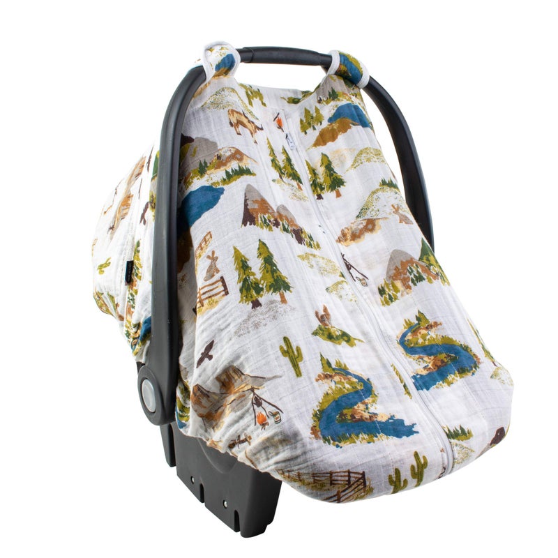 Bebe au Lait Bebe Au Lait Muslin Car Seat Cover Wyoming