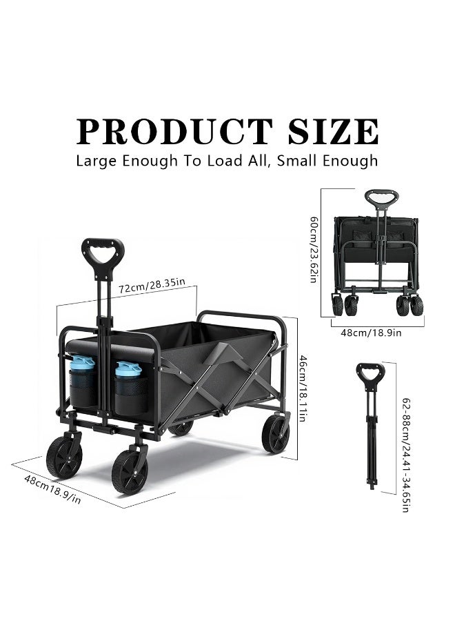 ميشيدا عربة حديقة مقطعة عربة سẩy عربة ساحرة خارجية قابلة للانكماش مع نسيج قابل للإزالة عربة لمناسبات الحفلات والحدائق والقمпинج والنزهات الخارجية تدعم وزنًا أقصى 100 كجم عربة ناقلة محمولة - Image 5
