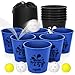 ropoda Giant Yard PongYard Games with Durable Buckets and Balls Outdoor Game with Carry Bag for The BeachLawn Great Gift Choice for FamiliesBlue and Black - Image 3