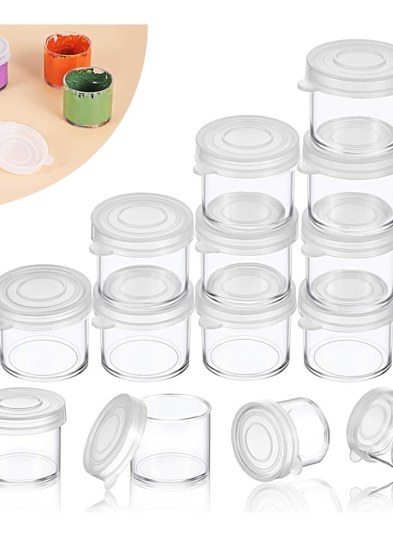 شاو تشن اوتوس 50 قطعة من حاويات بلاستيكية صغيرة مع اغطية، كوب طلاء صغير، حاويات طلاء بلاستيكية صغيرة، حاويات تخزين الحرف اليدوية، كوب الطلاء للطلاء والخرز والبذور والطين وغيرها - Image 1