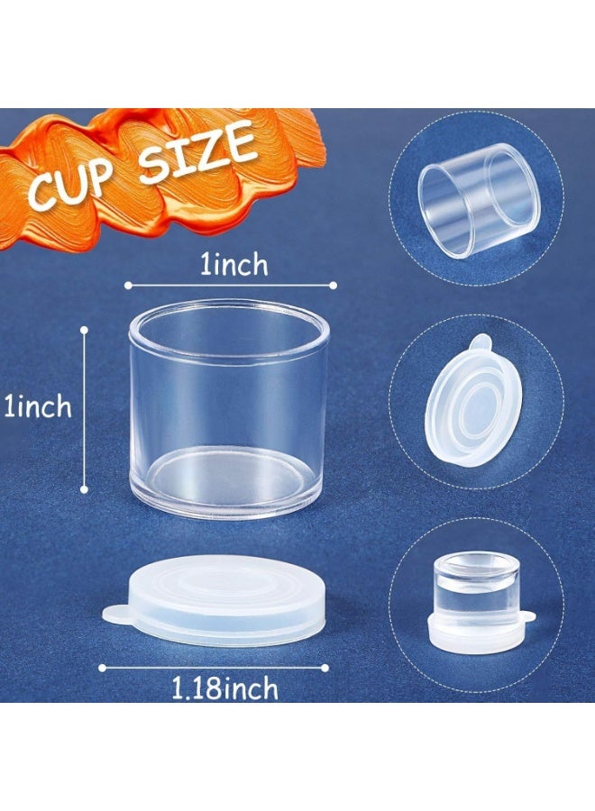 شاو تشن اوتوس 50 قطعة من حاويات بلاستيكية صغيرة مع اغطية، كوب طلاء صغير، حاويات طلاء بلاستيكية صغيرة، حاويات تخزين الحرف اليدوية، كوب الطلاء للطلاء والخرز والبذور والطين وغيرها - Image 2