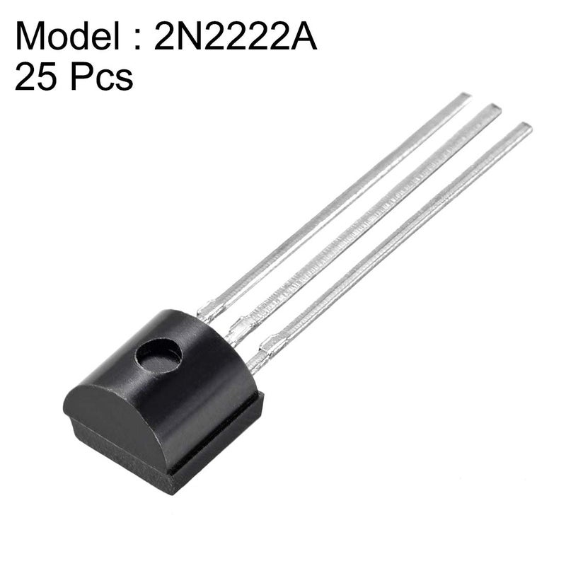 uxcell ترانزستور طاقة NPN مغلف بلاستيك 2N2222A TO-92 25 قطعة - Image 2