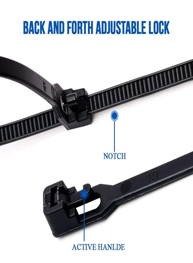Inovera (Label) Reusable Nylon Self Locking Releasable Cable Zip Tie, Adjustable Cord Ties Heavy Duty Plastic Wire Wraps For Home, Garden, Office, Garage (Black,3.6 X 200Mm, Pack Of 100) - Image 4
