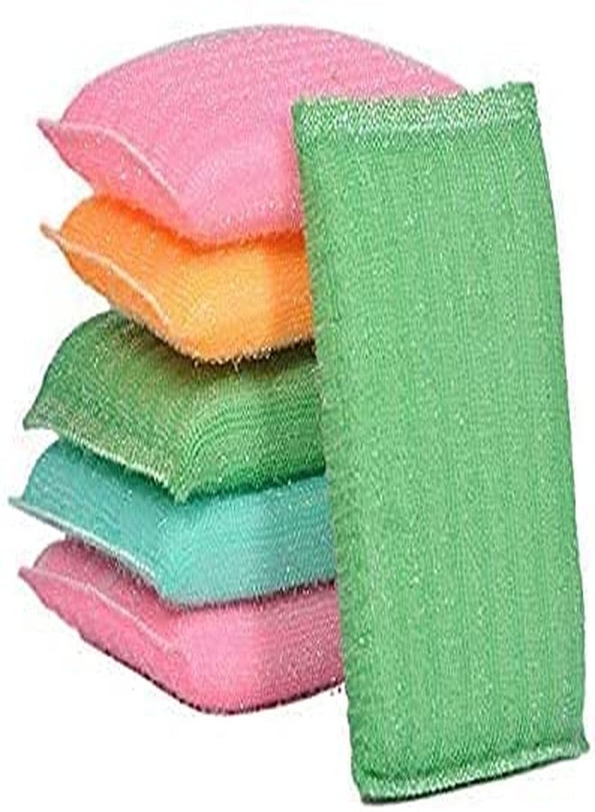 Prime hub Multi Colour Foam Pad Sponge Scrubber Kitchen Scrubber for Dish/Utensils/Tiles Cleaning Heavy Quality (Set of 6) - Image 1