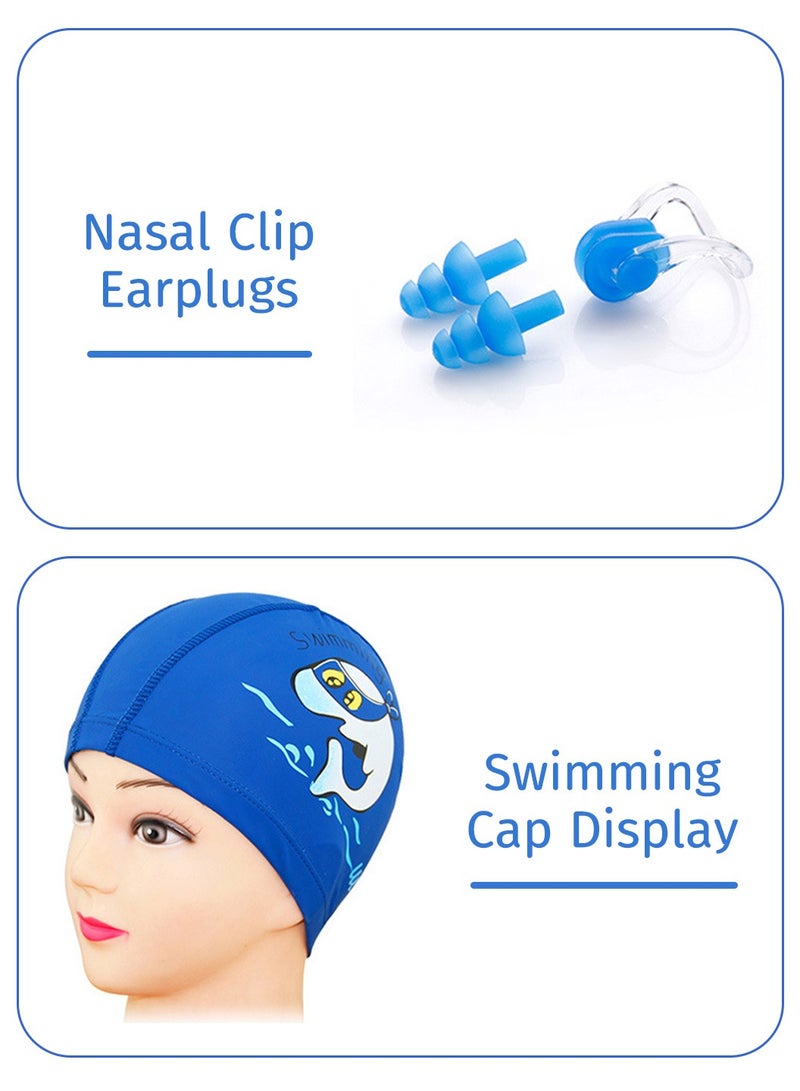 Moovant Boys' Short Swimtrunks Set, with Nose Clip, Ear Plugs, Goggle Case, and Swim Cap, Kids Complete Swimwear Kit, Waterproof Swimming Gear - Image 4