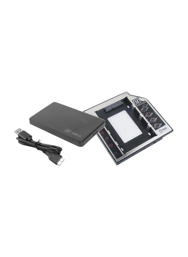 صفقة 2 في 1 2.5 بوصة SATA HDD SSD إلى USB 3.0 + علبة قرص صلب ثانية HDD/SSD (12.7 مم) - Image 1