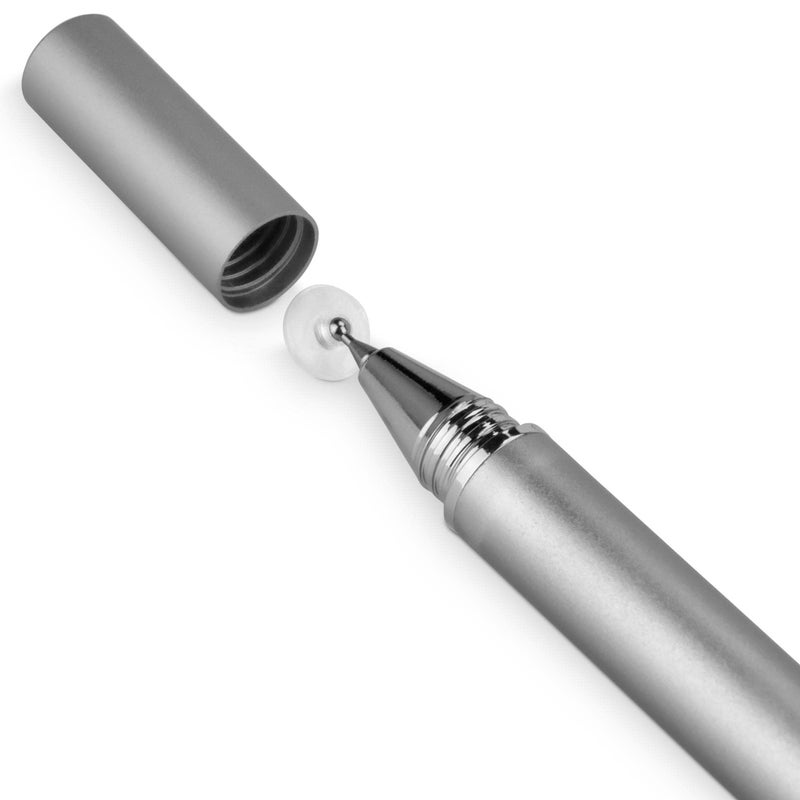 BoxWave Stylus Pen Compatible with ASUS Chromebook Flip C433 - FineTouch Capacitive Stylus, Super Precise Stylus Pen - Metallic Silver - Image 2
