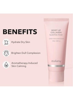 elishacoy Elishacoy Moist Up Collagen Sleeping Mask - Overnight Sleeping Face Mask - Face Gel Cream Moisturizer with Vitamin E and Niacinamide – Moisturizing, Anti-Aging, Radiance Care - 1.69 fl.oz  - Image 3