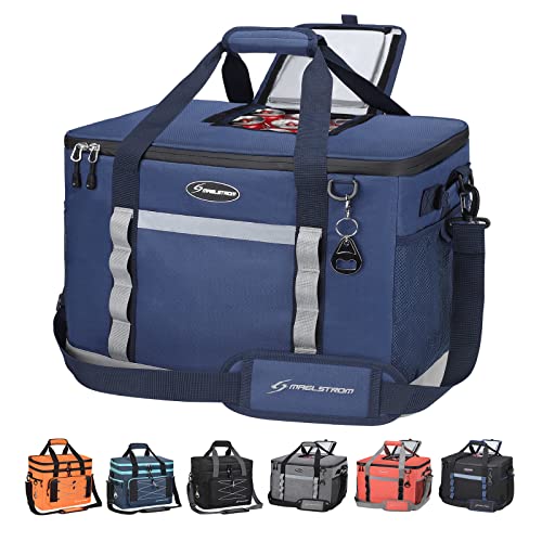 Maelstrom Collapsible Soft Sided Cooler - 75 Cans Extra Large Lunch Cooler Bag Insulated Leakproof Camping Cooler, Portable for Grocery Shopping, Camping, Tailgating and Road Trips，Blue - Image 1