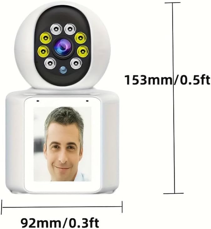 Derovan CCTV Home Security Baby Cam V360pro – 1080P HD WiFi Wireless Camera with 2-Way Audio, 2.8" IPS Screen, Pan-Tilt, Motion Detection & Video Calling - Image 2