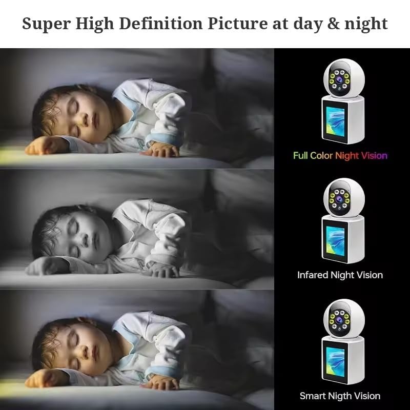 Derovan CCTV Home Security Baby Cam V360pro – 1080P HD WiFi Wireless Camera with 2-Way Audio, 2.8" IPS Screen, Pan-Tilt, Motion Detection & Video Calling - Image 5
