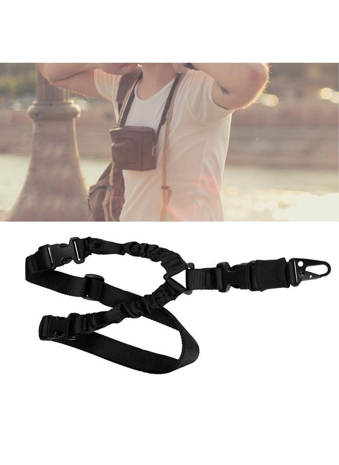 Thoraya American Style Single Point Shoulder Strap Nylon Webbing Sling with Buckles for Outdoor Sports Black  - Image 3