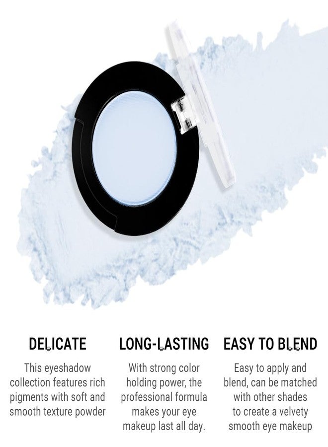 HHLTOH Light White Blue Single Matte Eyeshadow Makeup, Cream to Powder Monochrome Eye Shadow for Older Women, Daily Evening Girls Eyeshadow Palette Gift, sombras para ojos, Mini Vegan Travel Eye, #14 - Image 4