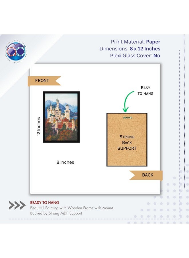 Mad Masters Hogwarts Harry Potter School Painting Hanging Photo Frame Decorative Item for Living Room, Bedroom, Home Decor and Wall Decoration (MM 1155, 8x12 Inch, Paper, Without Plexi Glass) - Image 2