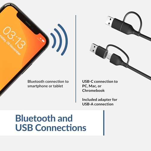 Cyber Acoustics سماعة بار USB وبلوتوث من سايبر أكوستكس (CA-2890BT) – سماعة تعمل بالطاقة من USB مع ميكروفون لجهاز الكمبيوتر وبلوتوث للاتصال في نفس الوقت بالهواتف الذكية، تثبت على الشاشة، تحكم مريح - Image 3