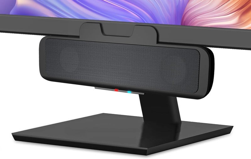 Cyber Acoustics سماعة بار USB وبلوتوث من سايبر أكوستكس (CA-2890BT) – سماعة تعمل بالطاقة من USB مع ميكروفون لجهاز الكمبيوتر وبلوتوث للاتصال في نفس الوقت بالهواتف الذكية، تثبت على الشاشة، تحكم مريح - Image 1