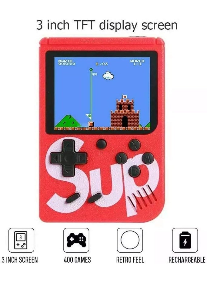 🎮 SUP Game Box Plus 400 in 1 Retro Games – UPGRADED VERSION Mini Portable Handheld Console – 3.0-Inch Screen, Rechargeable Battery, AV Output for TV, Classic Gaming for Kids & Adults - Image 4