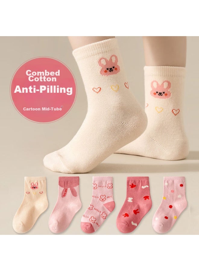 Cotton Thirteen Mianshisan Girls' Socks, Autumn And Winter Mid-calf Socks, Cute For Baby Girls, Trendy For Older Girls, Children's Long Socks - Image 3